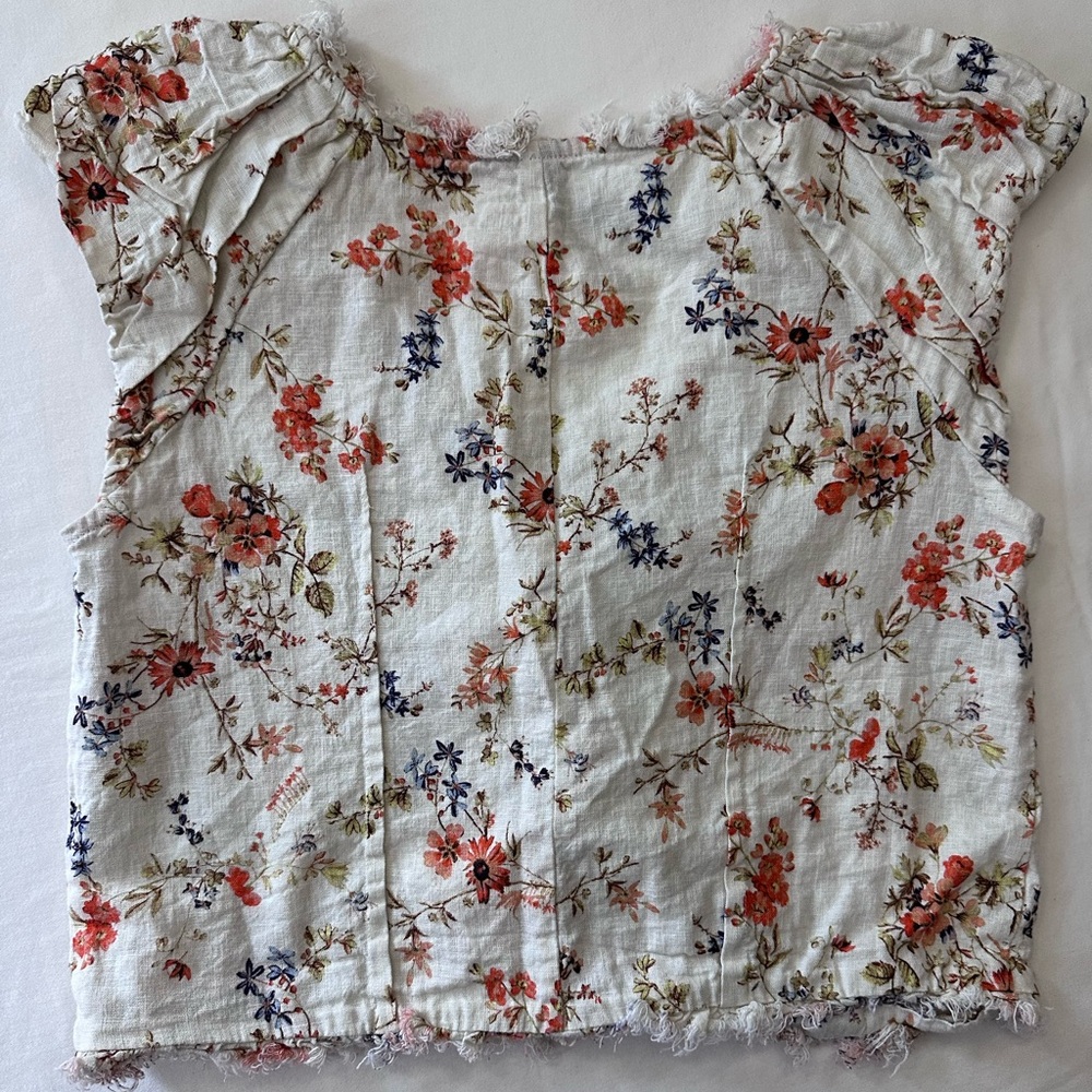 Anthropologie Boho White Floral Blouse Size: XS - Picture 2 of 10